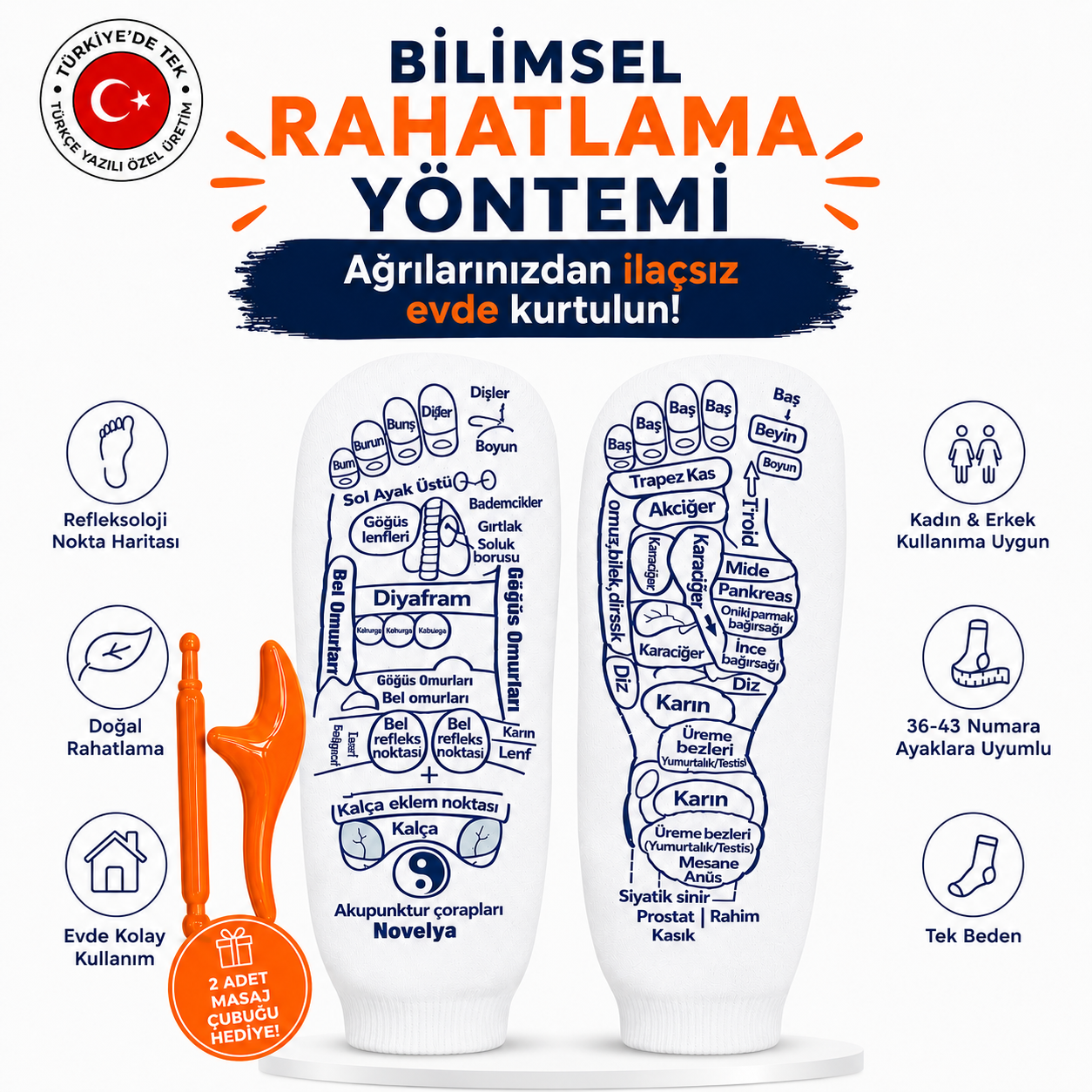 Refleksoloji Masaj Rahatlama Çorabı